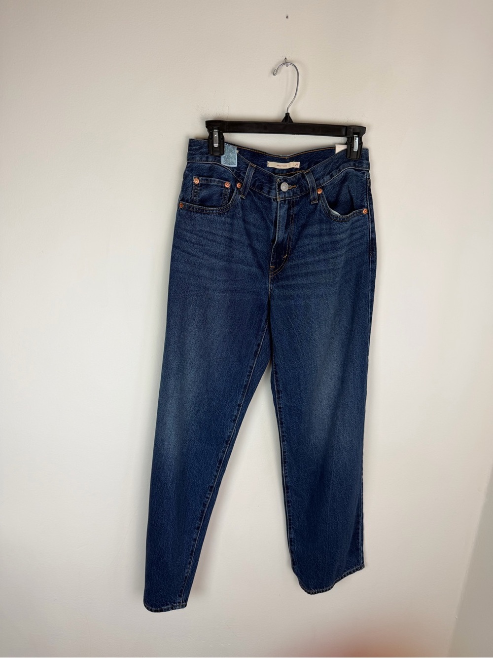 NWT Levi’s Premium Denim Blue Medium Dark Wash Baggy Dad Jeans Size 25 - Picture 2 of 7